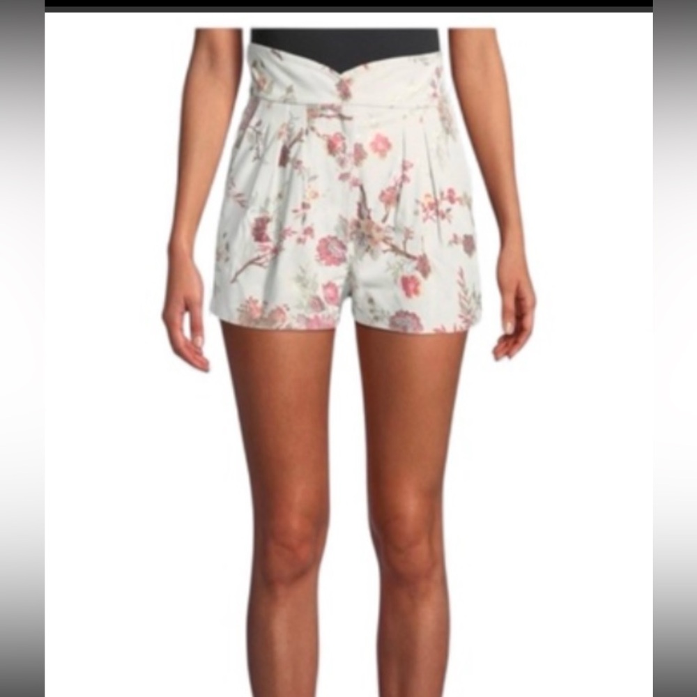 IRO Paris Ceremoni Floral Lamb leather High-rise Shorts size 38